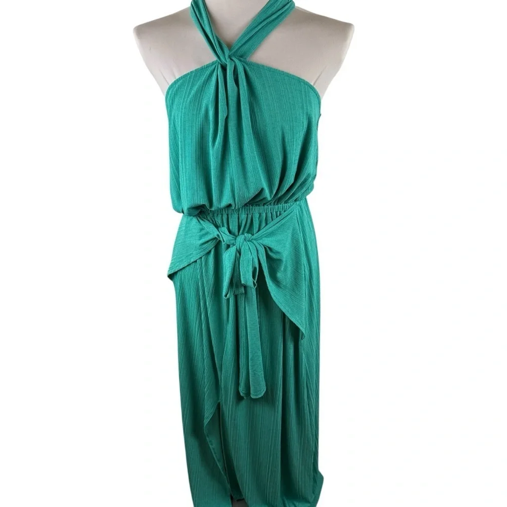 Free People Beach Golden Days Maxi Dress Turquoise/Radical Teal Medium - Picture 6 of 12